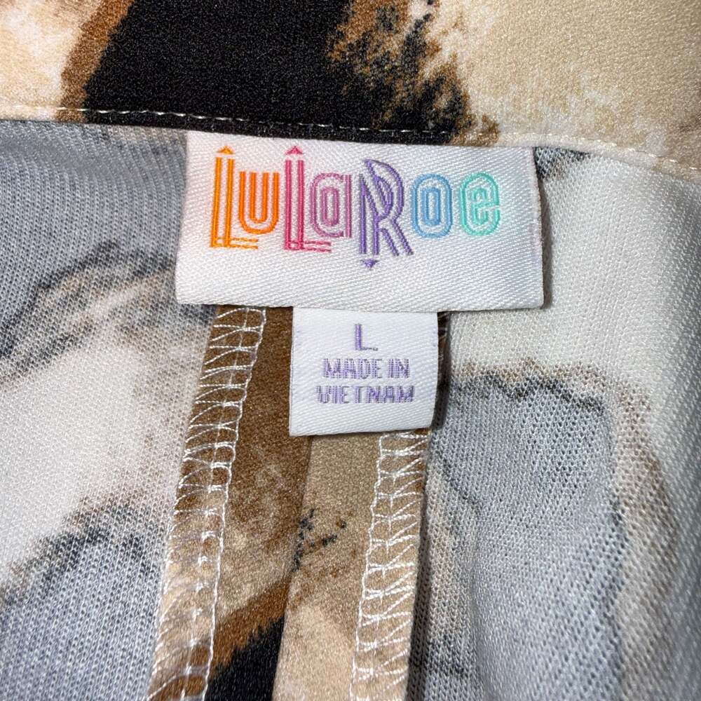 LuLaRoe Leopard Print Open Front Blazer Jacket Size L - Picture 4 of 5